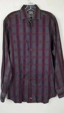 Thomas Dean Button down Size Large 100% Cotton